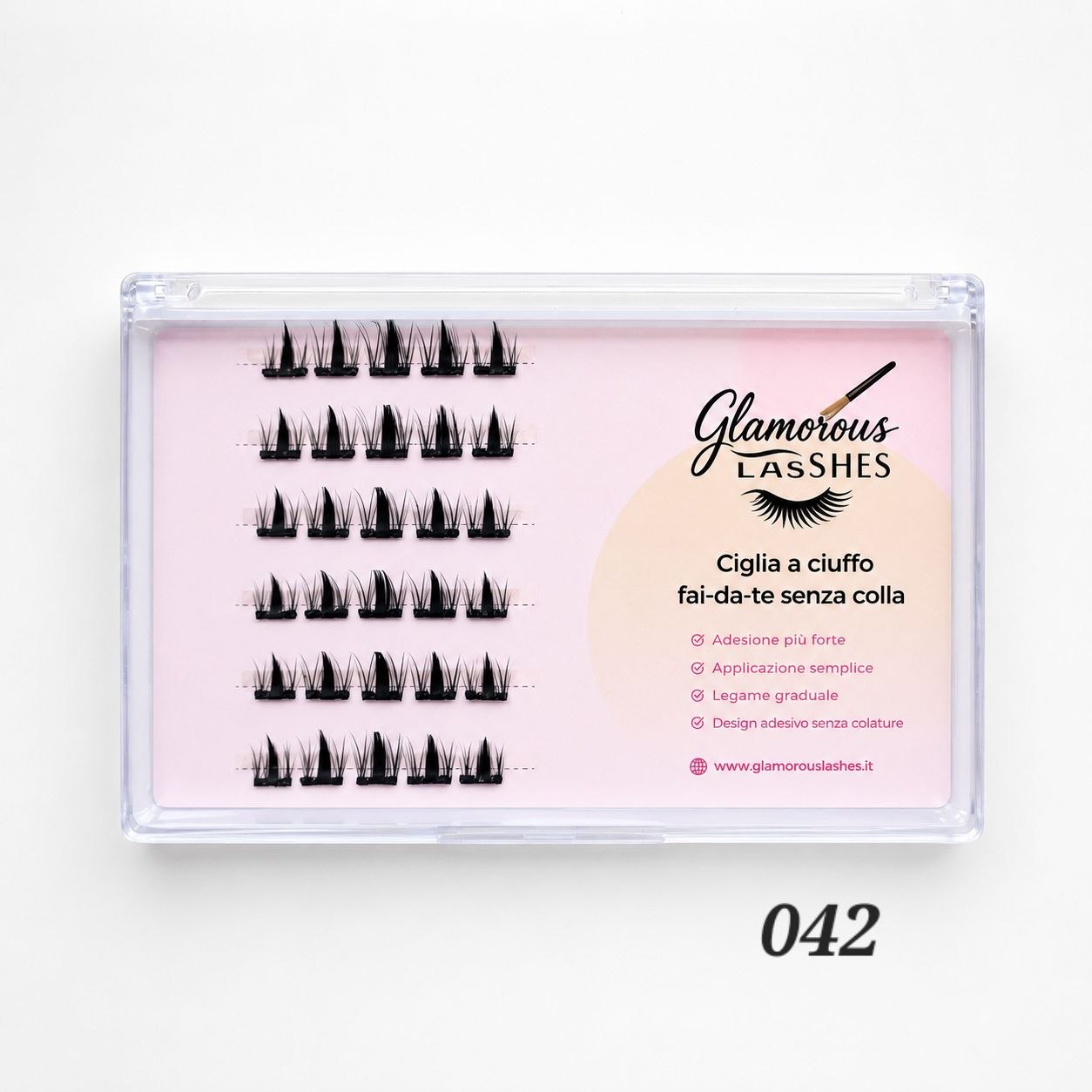 Ciglia a Ciuffo Auto Adesive Glamorous Lashes – Modello 42