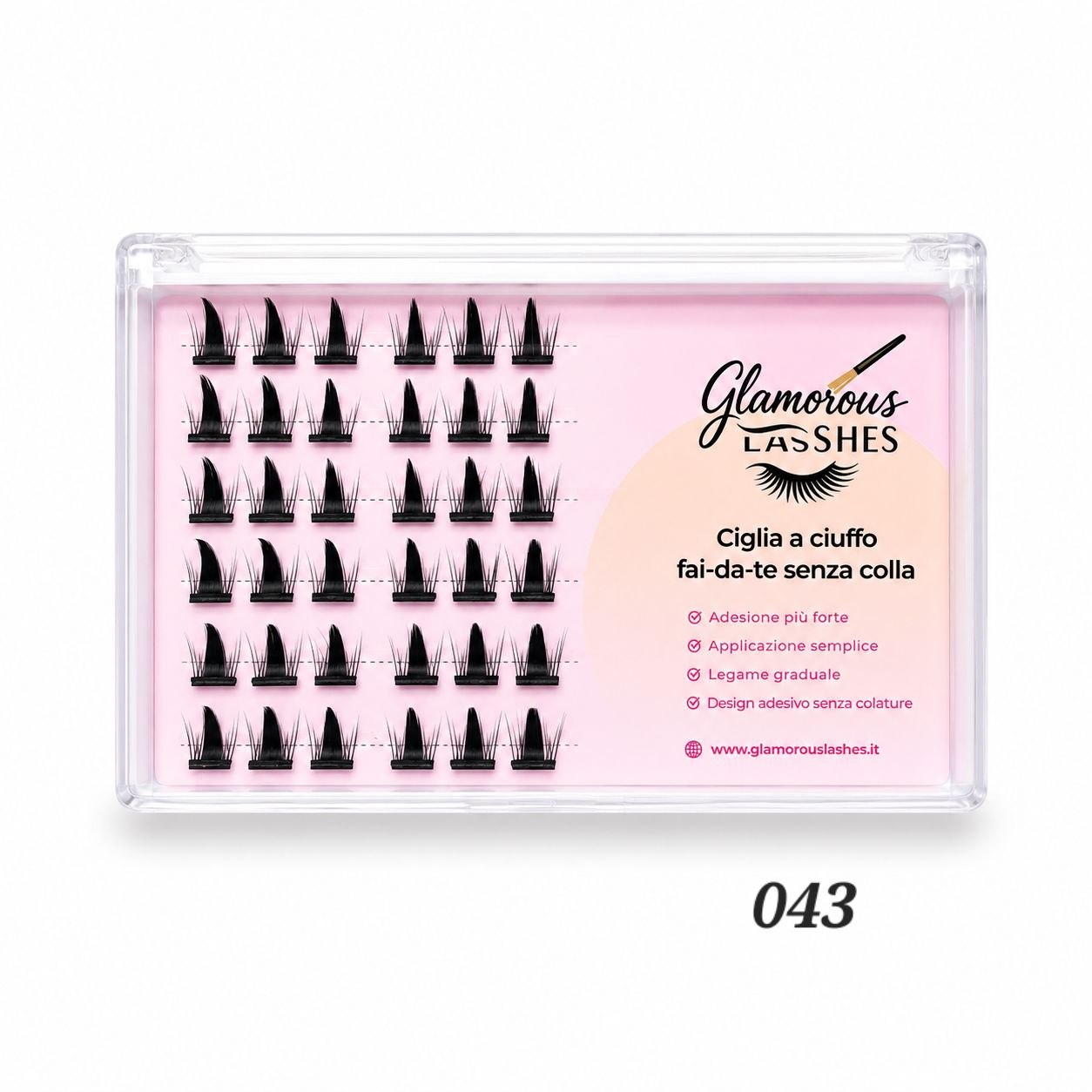 Ciglia a Ciuffo Auto Adesive Glamorous Lashes – Modello 43