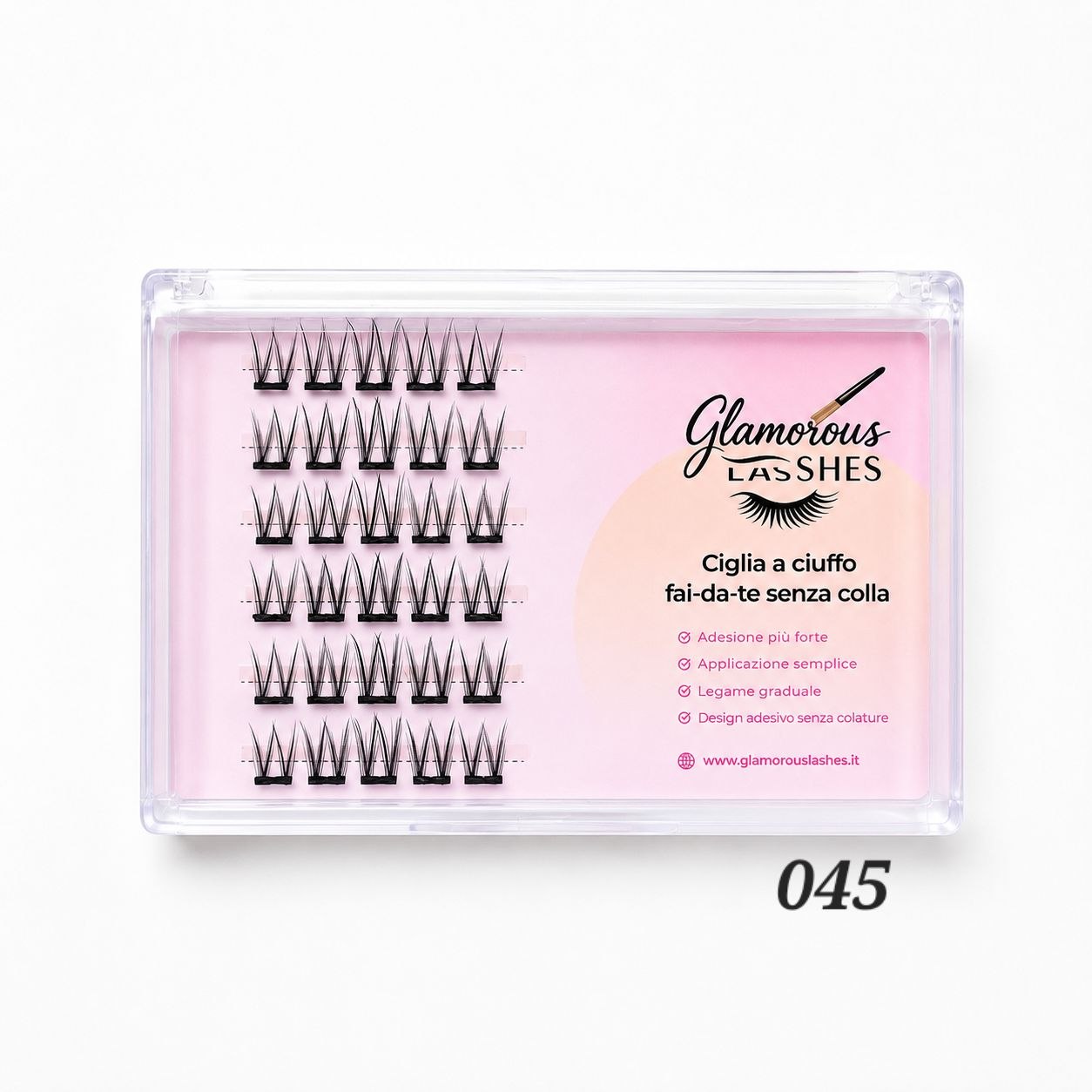 Ciglia a Ciuffo Auto Adesive Glamorous Lashes – Modello 45