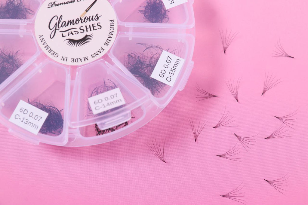 CIGLIA PREMADE 6D - 500 fans - C / D , 0,05 ; 0,07 - 8-15mm Glamorous Lashes