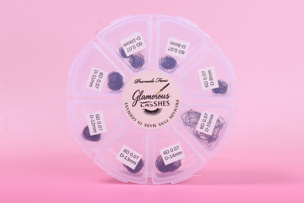 CIGLIA PREMADE 6D - 500 fans - C / D , 0,05 ; 0,07 - 8-15mm Glamorous Lashes