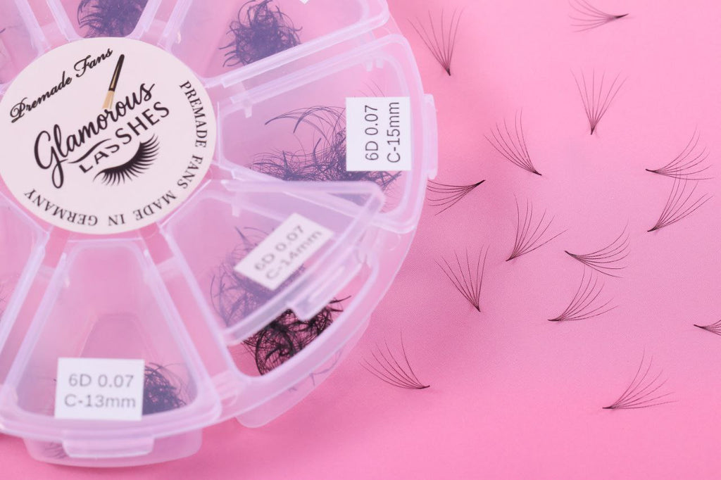 CIGLIA PREMADE 6D - 500 fans - C / D , 0,05 ; 0,07 - 8-15mm Glamorous Lashes
