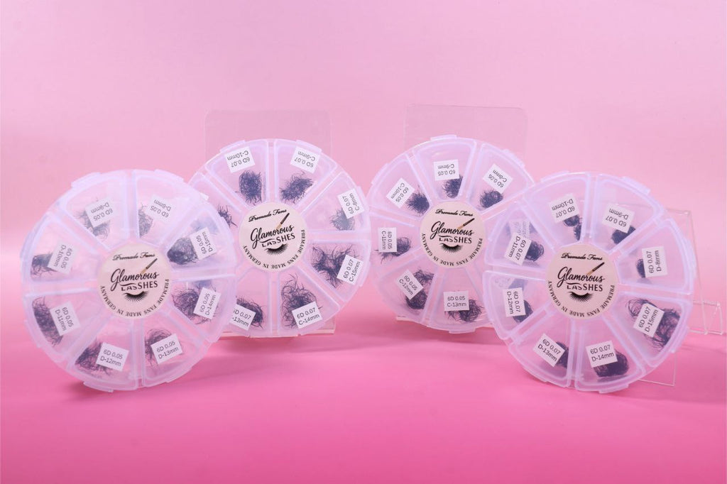 CIGLIA PREMADE 6D - 500 fans - C / D , 0,05 ; 0,07 - 8-15mm Glamorous Lashes