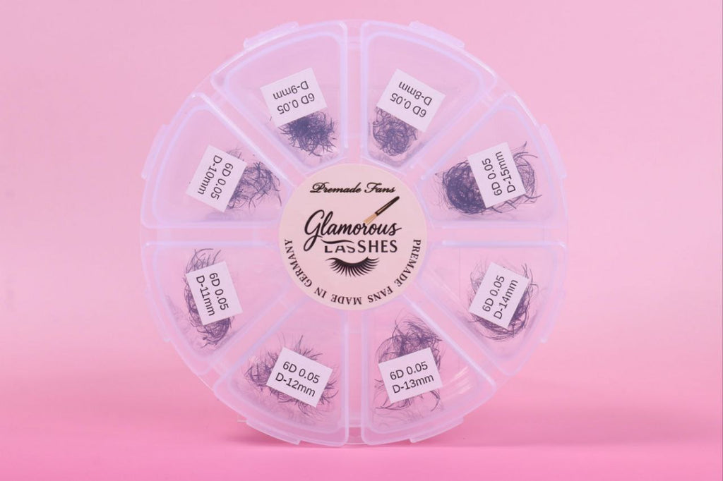 CIGLIA PREMADE 6D - 500 fans - C / D , 0,05 ; 0,07 - 8-15mm Glamorous Lashes