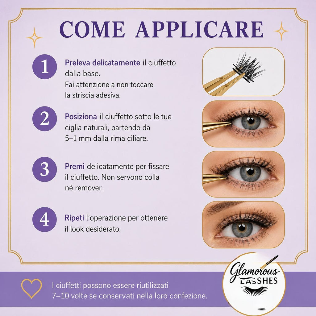 Ciuffetti Ciglia Autoadesivi – Easy Chic Pre Glued Lashes Glamorous Lashes