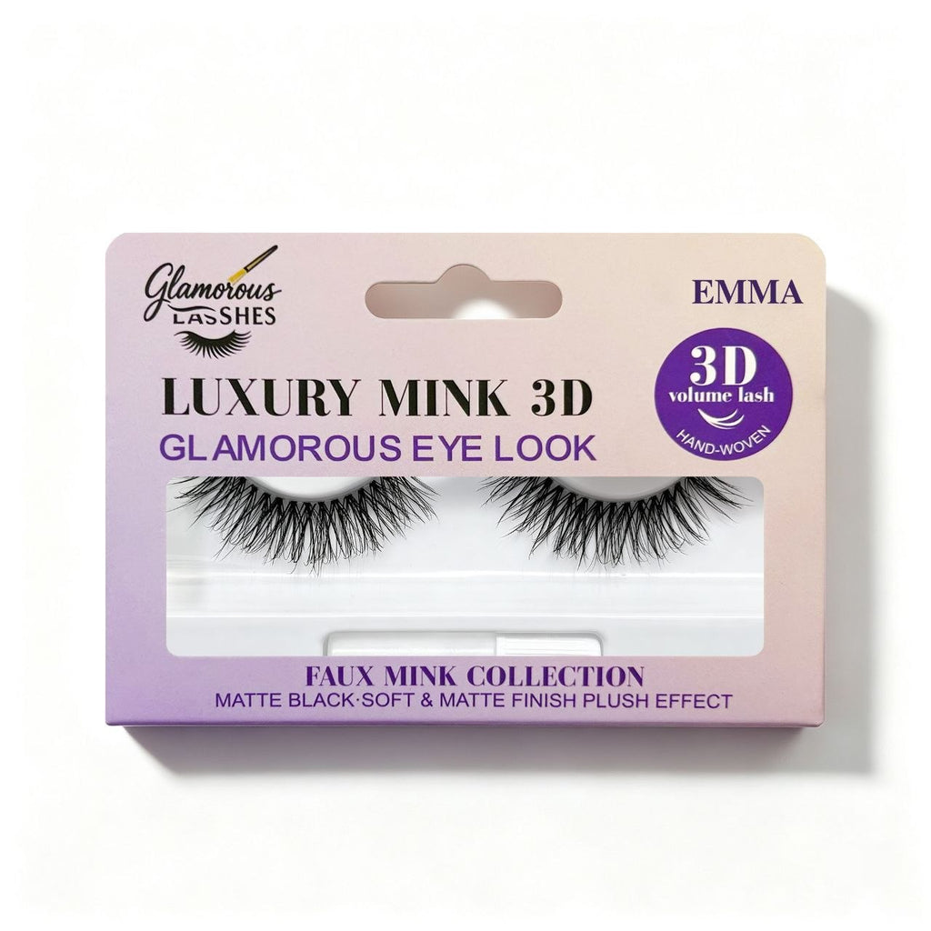 Ciglia Finte a Banda Intera Luxury Mink 3D Emma – Effetto Volume Naturale | Glamorous Lashes