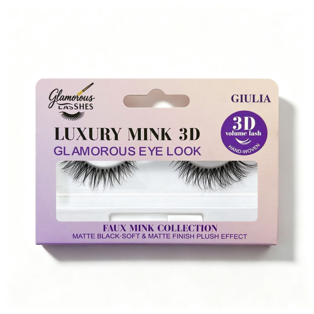 Ciglia Finte a Banda Intera Luxury Mink 3D Giulia – Effetto Volume Naturale | Glamorous Lashes