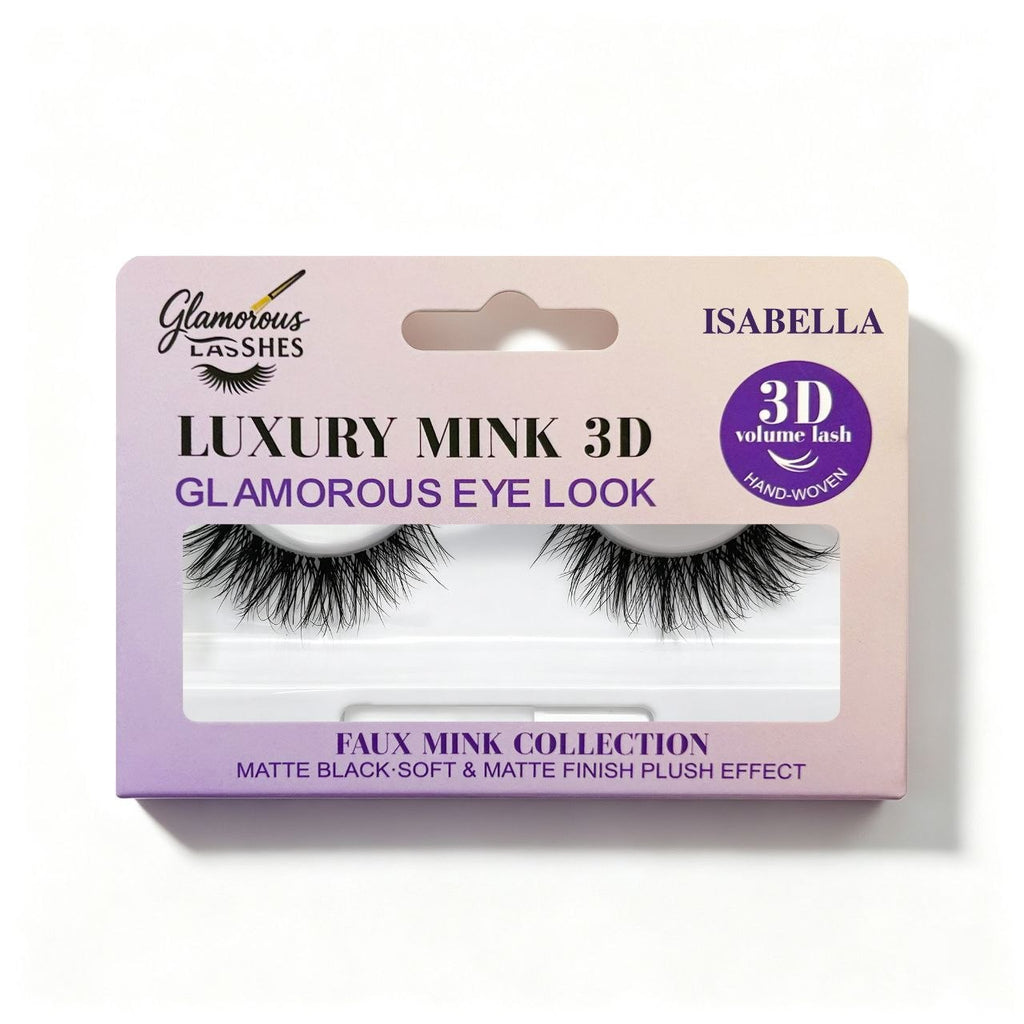 Ciglia Finte a Banda Intera Luxury Mink 3D Isabella – Effetto Volume Intenso | Glamorous Lashes