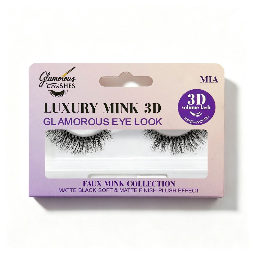 Ciglia Finte a Banda Intera Luxury Mink 3D Mia – Effetto Naturale e Voluminoso | Glamorous Lashes