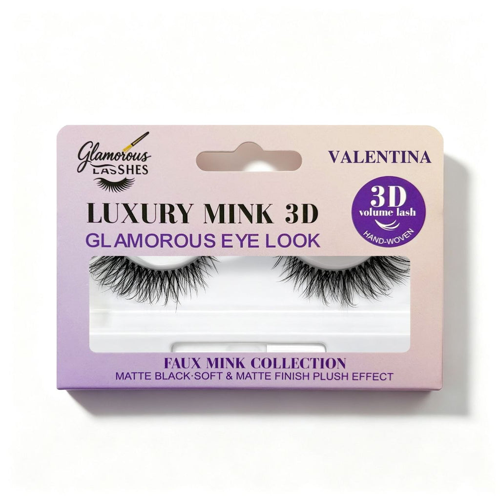 Ciglia Finte a Banda Intera Luxury Mink 3D Valentina – Effetto Naturale e Sofisticato | Glamorous Lashes