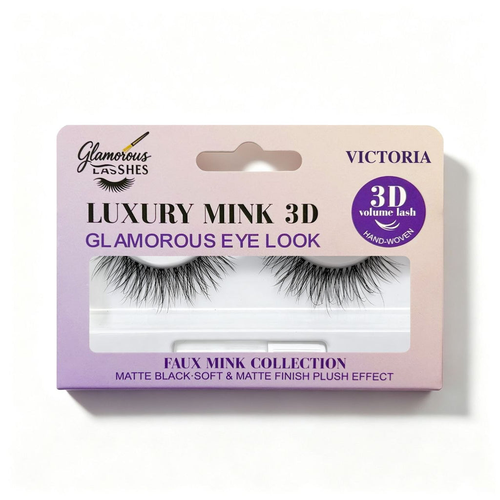 Ciglia Finte a Banda Intera Luxury Mink 3D Victoria – Effetto Naturale ed Elegante | Glamorous Lashes