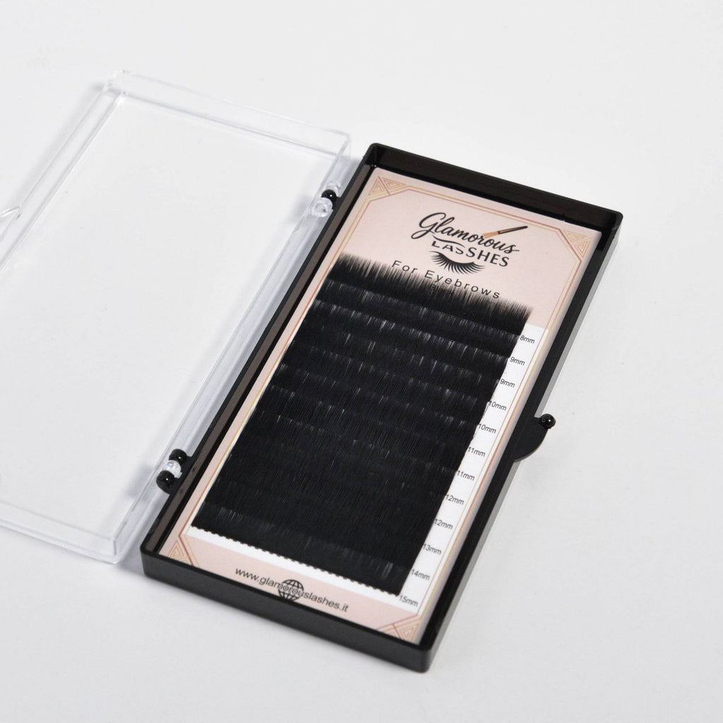 CIGLIA EXTENSION SOPRACCIGLIA "BLACK 0,07 ; 8-15mm Glamorous Lashes