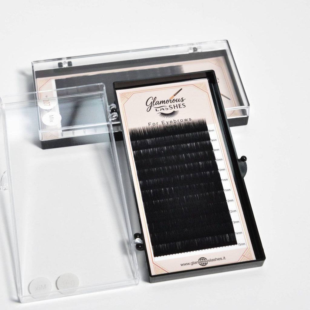 CIGLIA EXTENSION SOPRACCIGLIA "BLACK 0,07 ; 8-15mm Glamorous Lashes