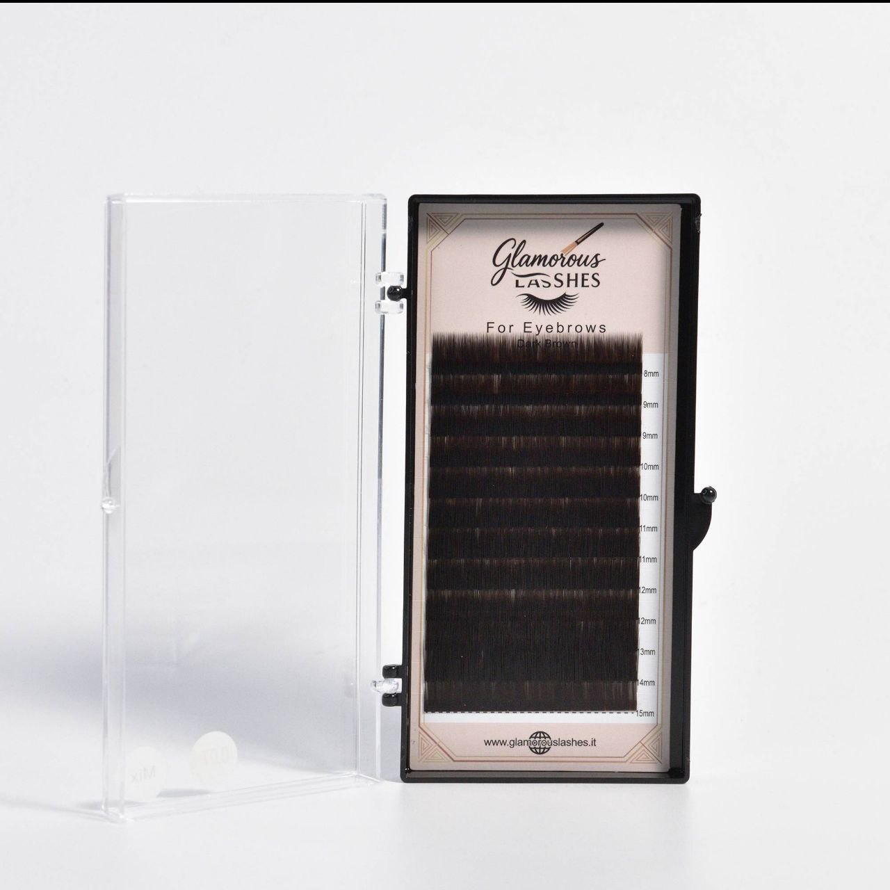 CIGLIA EXTENSION SOPRACCIGLIA "DARK BROWN 0,07 ; 8-15mm Glamorous Lashes