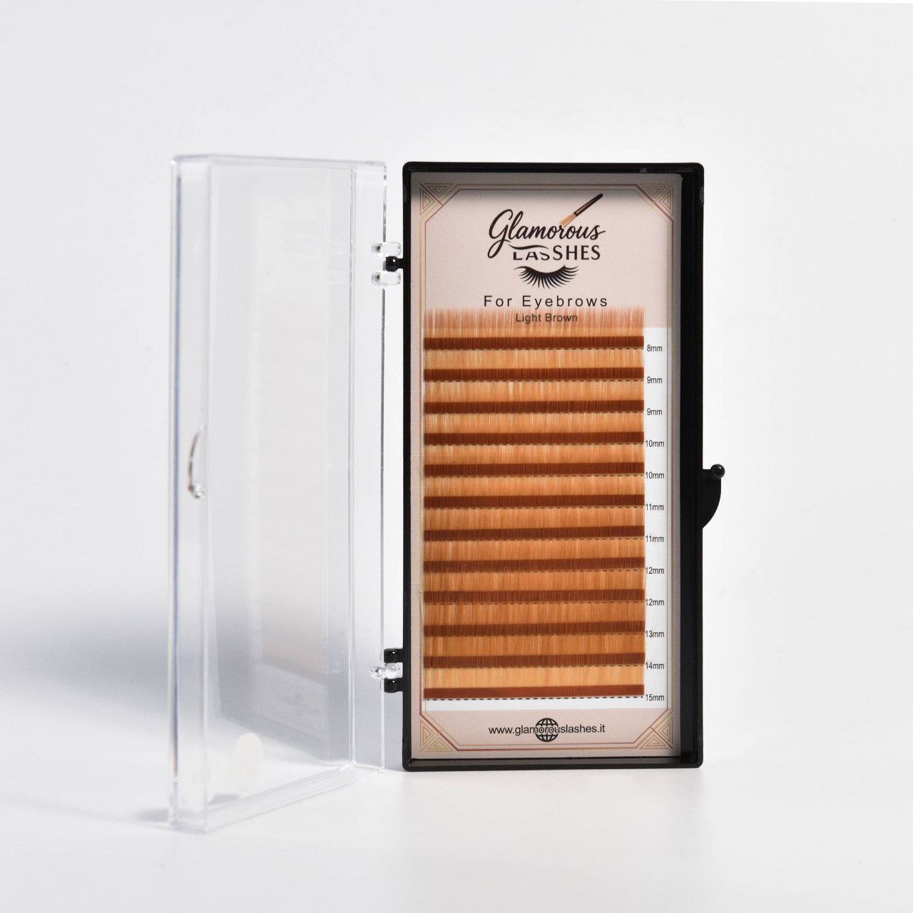CIGLIA EXTENSION SOPRACCIGLIA "LIGHT BROWN 0,07 ; 8-15mm Glamorous Lashes
