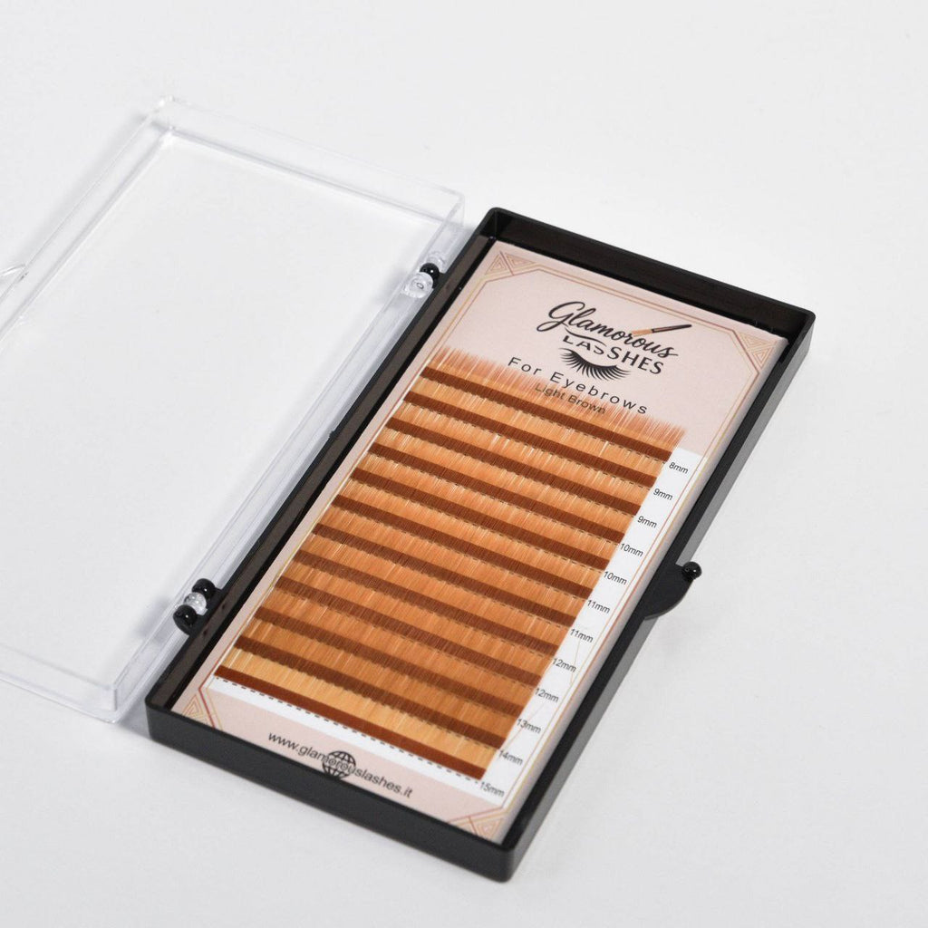 CIGLIA EXTENSION SOPRACCIGLIA "LIGHT BROWN 0,07 ; 8-15mm Glamorous Lashes