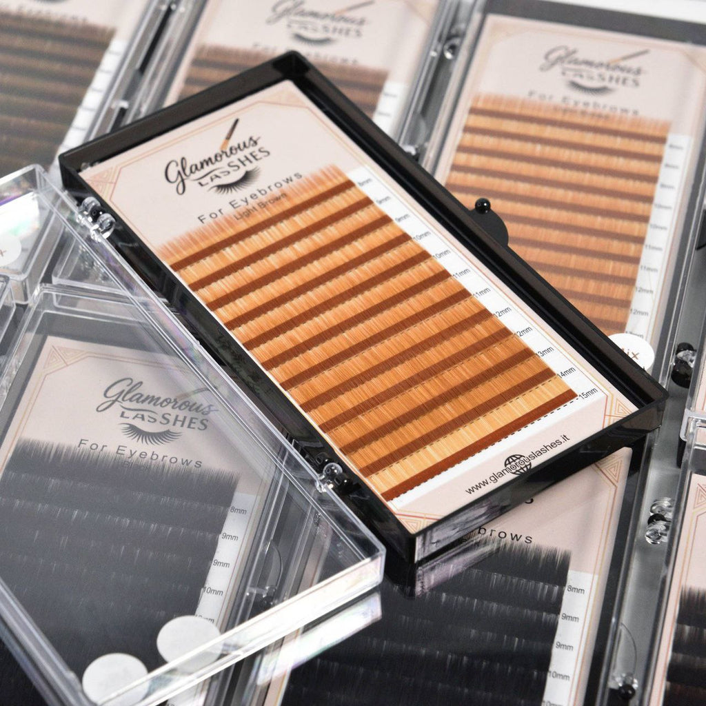CIGLIA EXTENSION SOPRACCIGLIA "LIGHT BROWN 0,07 ; 8-15mm Glamorous Lashes