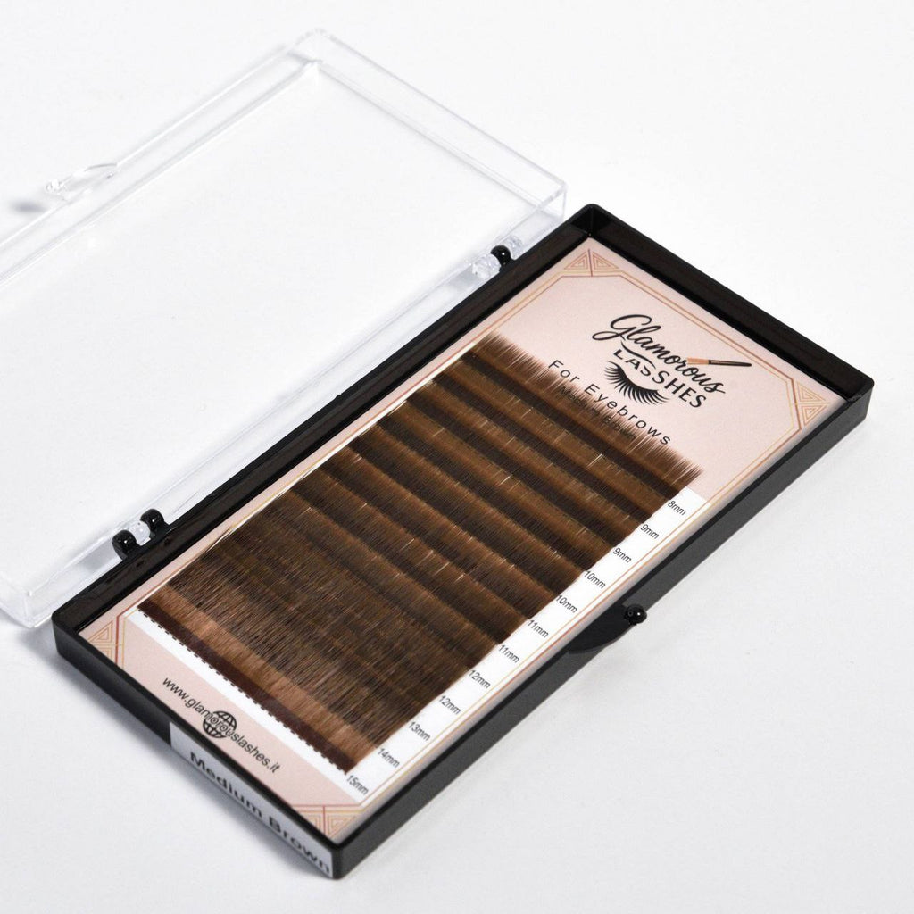 CIGLIA EXTENSION SOPRACCIGLIA "MEDIUM BROWN 0,07 ; 8-15mm Glamorous Lashes