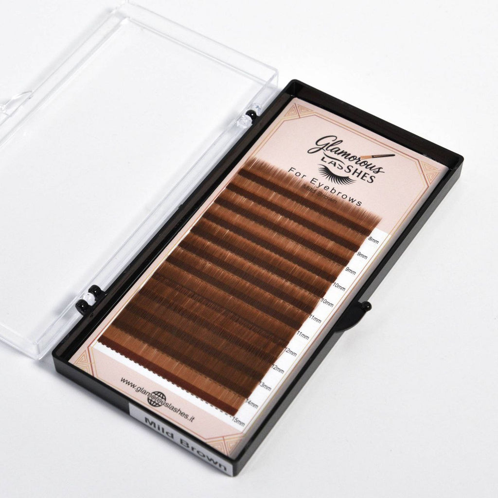 CIGLIA EXTENSION SOPRACCIGLIA "MILD BROWN 0,07 ; 8-15mm Glamorous Lashes