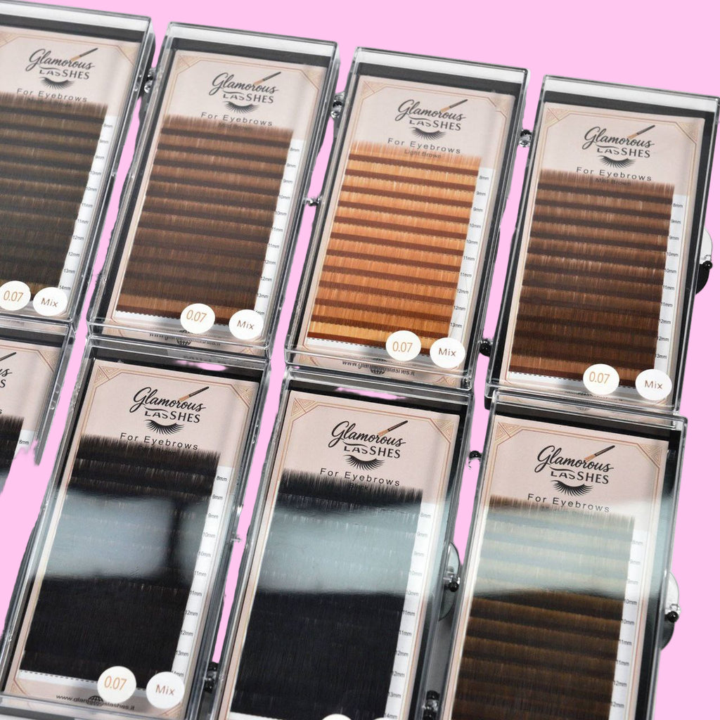 CIGLIA EXTENSION SOPRACCIGLIA "BLACK 0,07 ; 8-15mm Glamorous Lashes