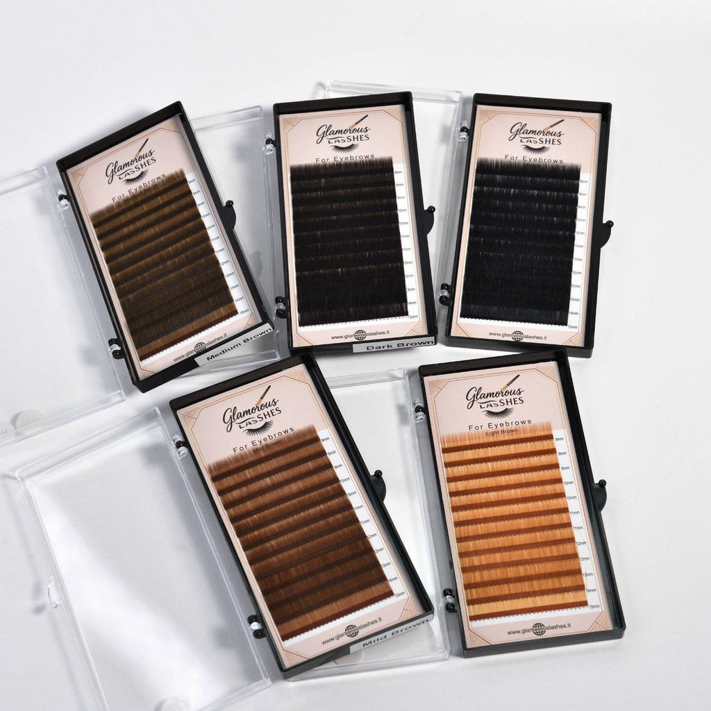 CIGLIA EXTENSION SOPRACCIGLIA "MILD BROWN 0,07 ; 8-15mm Glamorous Lashes