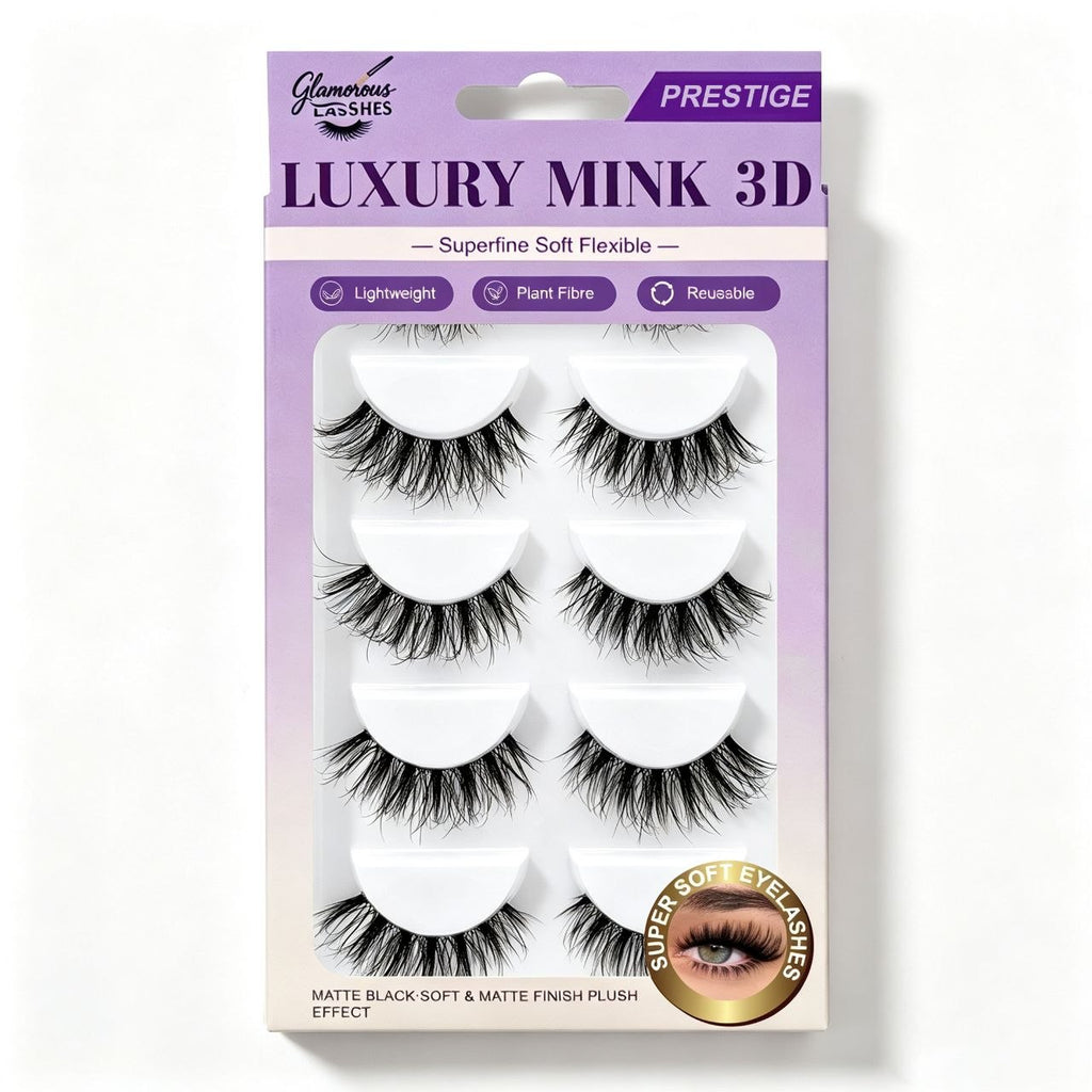 Multipack Luxury Mink 3D Prestige – Ciglia Finte Effetto Volume Glamorous Lashes