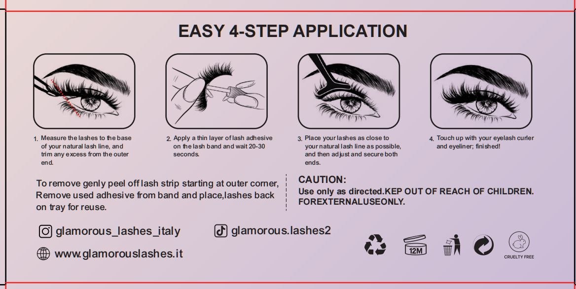 Ciglia Finte a Banda Intera Luxury Mink 3D Aurora – Effetto Volume Naturale | Glamorous Lashes